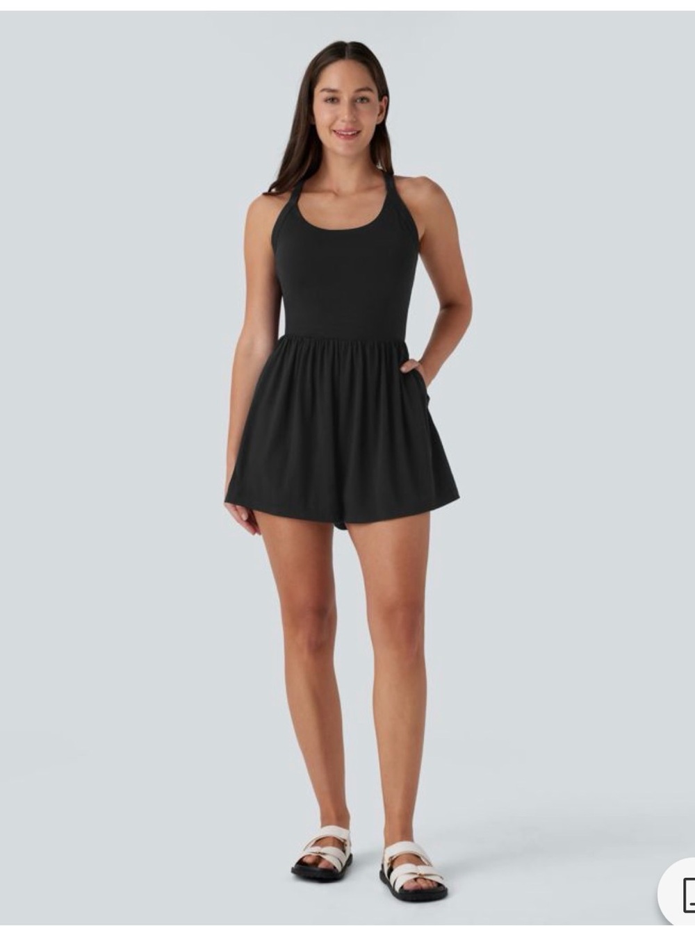 Halara Pocket 2-in-1 Romper-Easy Peezy Edition, small black
